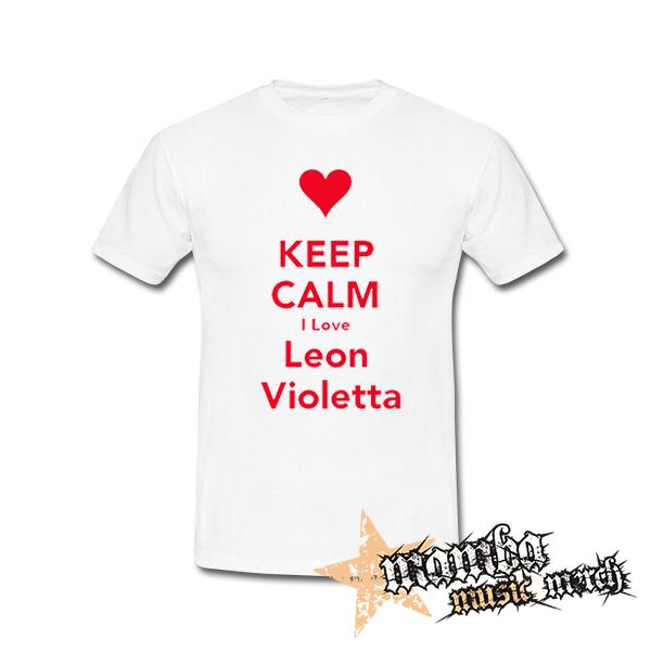 KEEP CALM I LOVE LEON VIOLETTA - biele pánske tričko