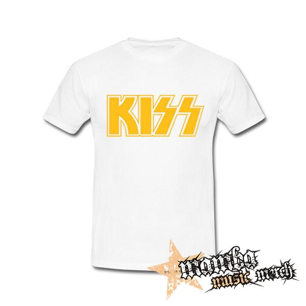 KISS - Yellow Logo - biele pánske tričko