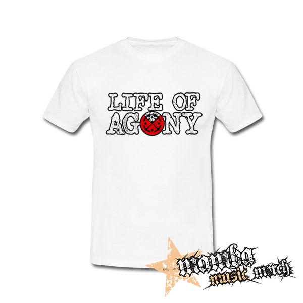LIFE OF AGONY - Logo - biele pánske tričko