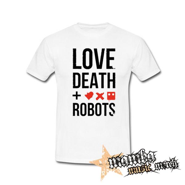 LOVE DEATH ROBOTS - Logo And Crest - biele pánske tričko