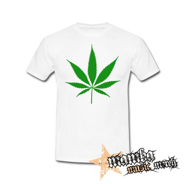 MARIHUANA - Green Leaf - biele pánske tričko
