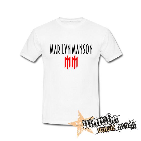 MARILYN MANSON - Logo Crest - biele pánske tričko