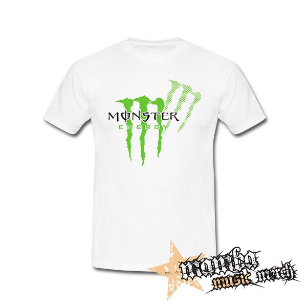 MONSTER ENERGY - Green Logo Honey Bee - biele pánske tričko