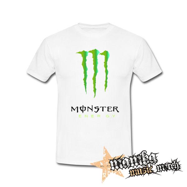 MONSTER ENERGY - Logo - biele pánske tričko