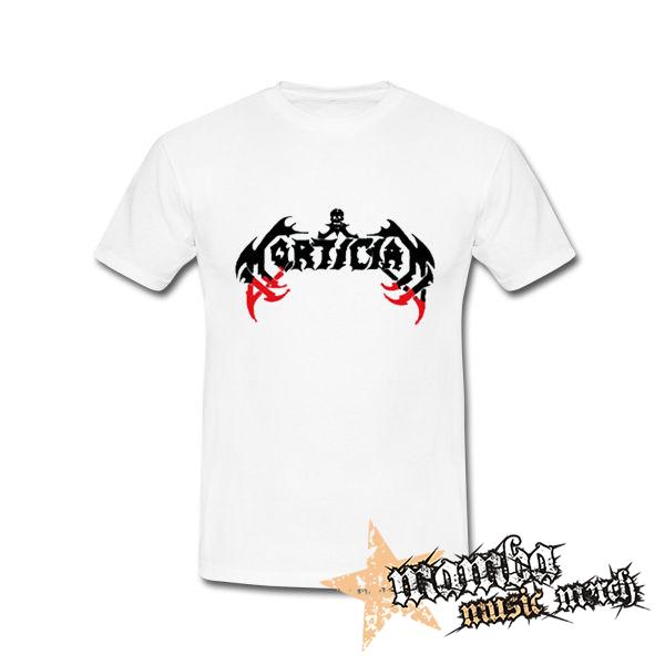 MORTICIAN - Logo Red - biele pánske tričko