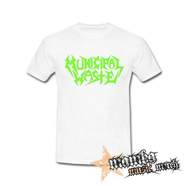MUNICIPAL WASTE - Logo Green - biele pánske tričko