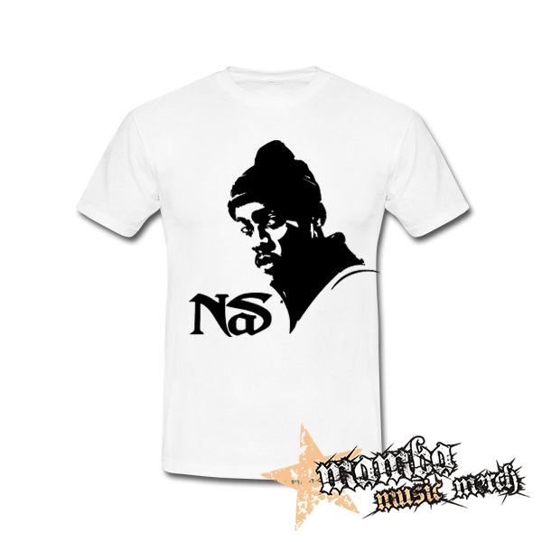 NAS - Logo & Portrait - biele pánske tričko