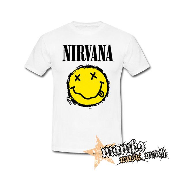 NIRVANA - Yellow Black Smile - biele pánske tričko