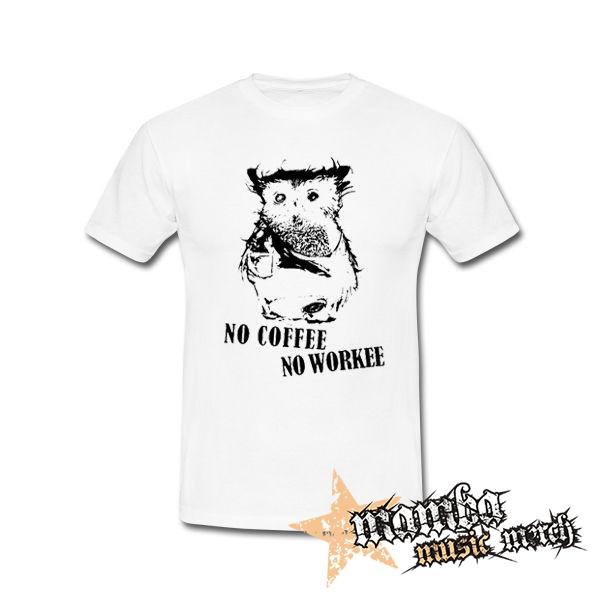 NO COFFEE NO WORKEE - biele pánske tričko