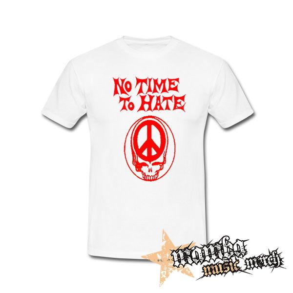 NO TIME TO HATE + PEACE SKULL - biele pánske tričko