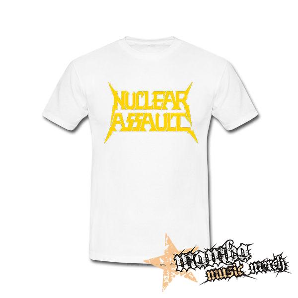 NUCLEAR ASSAULT - Logo Yellow - biele pánske tričko