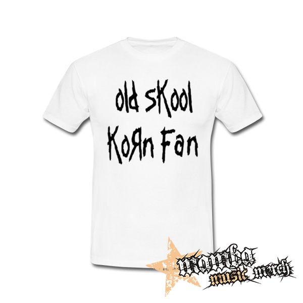 OLD SKOOL KORN FAN - biele pánske tričko