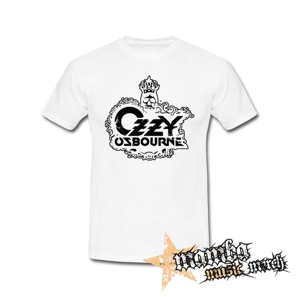 OZZY OSBOURNE - Logo Crowned Skull - biele pánske tričko
