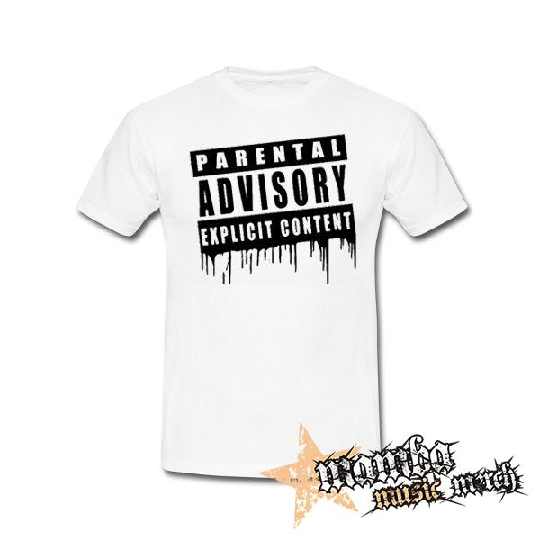 PARENTAL ADVISORY EXPLICIT CONTENT - biele pánske tričko