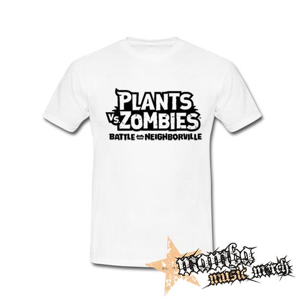 PLANTS VS ZOMBIES - Logo - biele pánske tričko