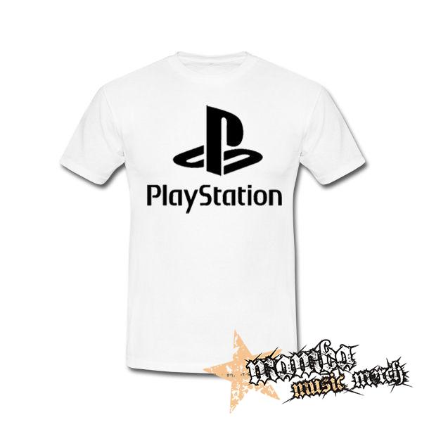 PLAYSTATION - Logo - biele pánske tričko