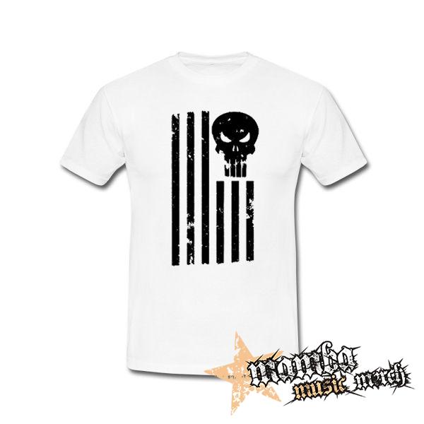 PUNISHER - American Lebka - biele pánske tričko