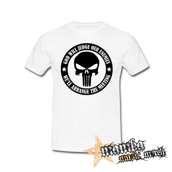PUNISHER - God Will Judge Our Enemies - biele pánske tričko