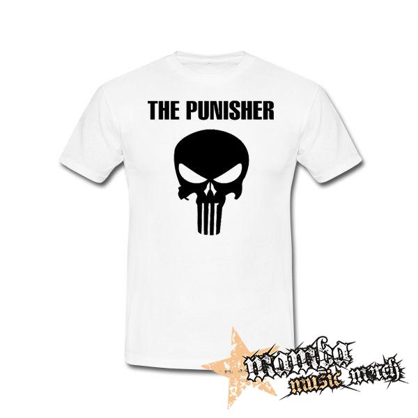 PUNISHER - Logo & Skull - biele pánske tričko