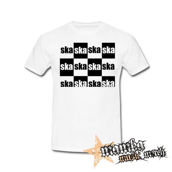 SKA - Šachovnica - biele pánske tričko