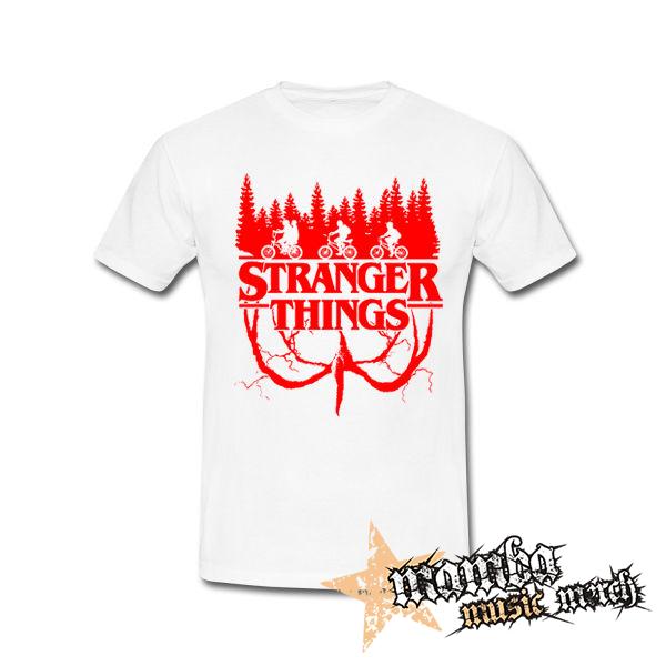 STRANGER THINGS - Logo Flip - biele pánske tričko