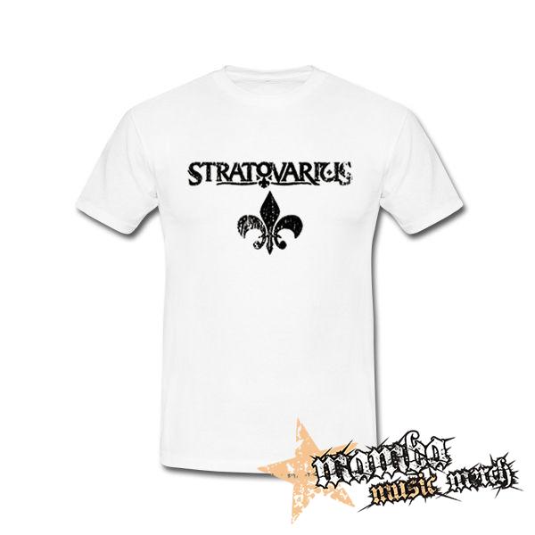 STRATOVARIUS - Black Logo Vintage Crest - biele pánske tričko