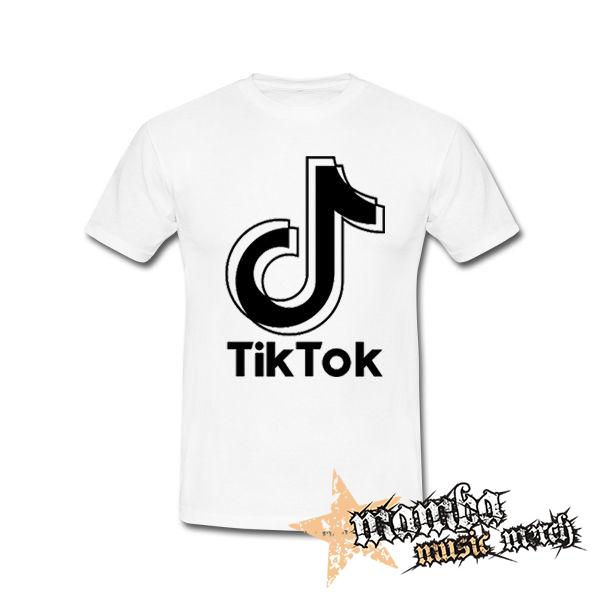 TIK TOK - Double Logo - biele pánske tričko