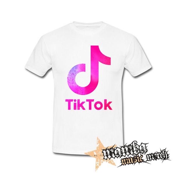 TIK TOK - Logo Rainbow - biele pánske tričko