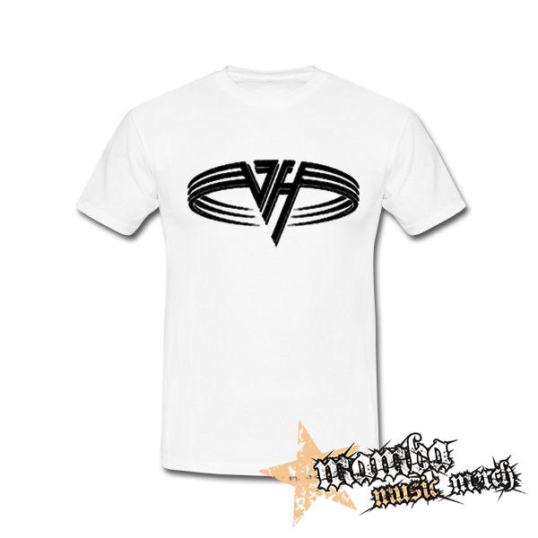 VAN HALEN - Logo Black Circle - biele pánske tričko