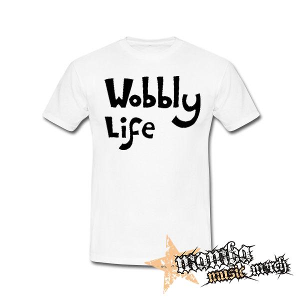 WOBBLY LIFE - Logo Black - biele pánske tričko