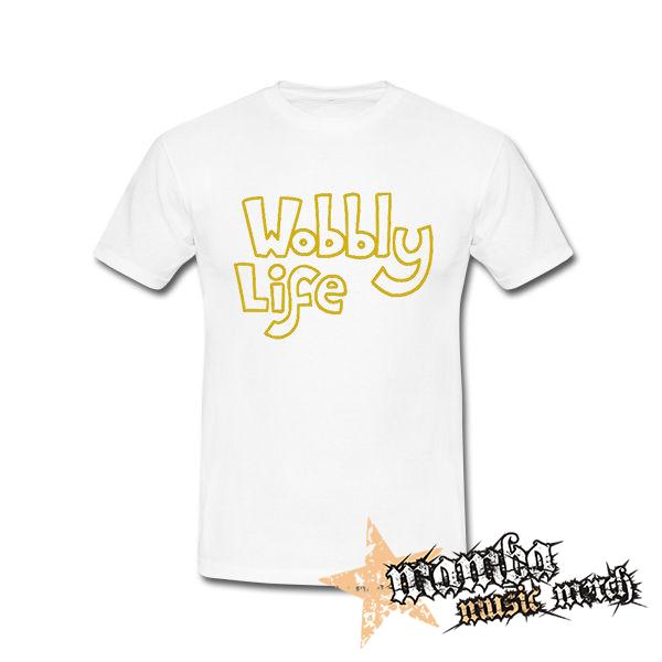 WOBBLY LIFE - Logo Yellow - biele pánske tričko