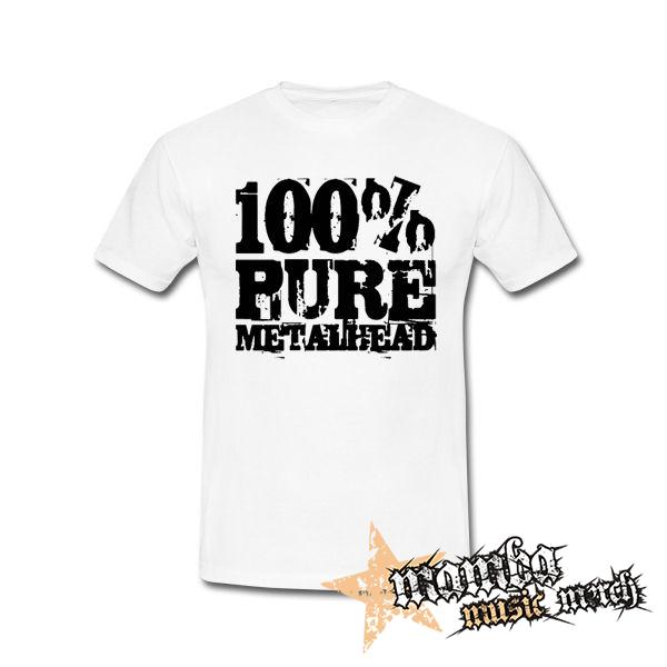 100% PURE METAL HEAD - biele detské tričko