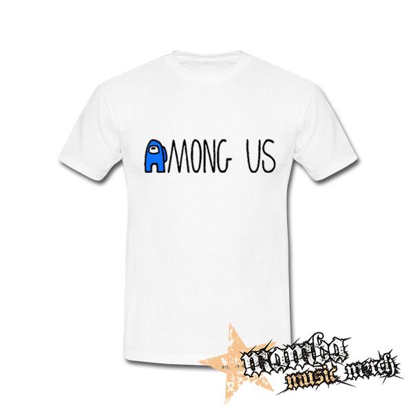 AMONG US - Blue Black Logo - biele detské tričko