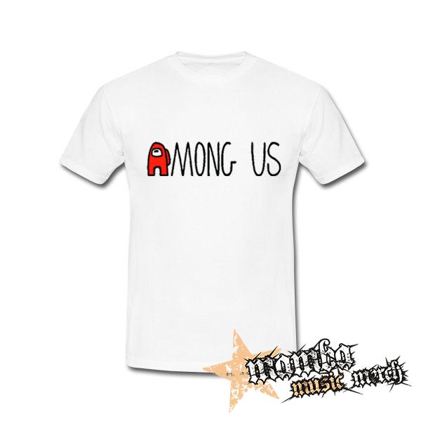 AMONG US - Red Black Logo - biele detské tričko