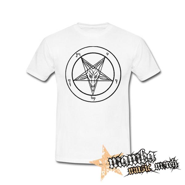 BAPHOMET -Pentagram CIERNE - biele detské tričko