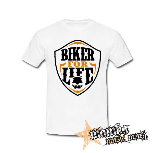 BIKER FOR LIFE - Skull Logo Crest - biele detské tričko