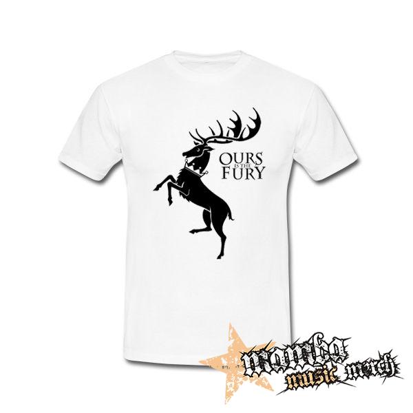 GAME OF THRONES - OURS IS THE FURY - House Baratheon - biele detské tričko