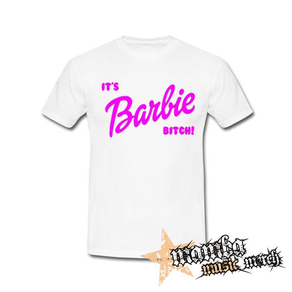 ITS BARBIE BITCH - Logo Ruzove - biele detské tričko