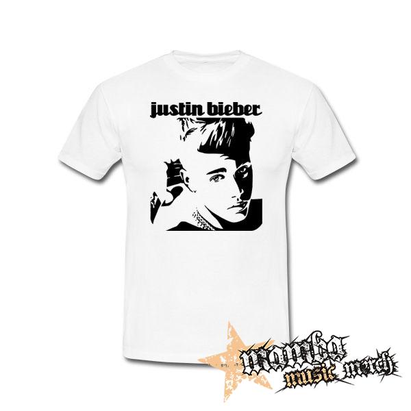 JUSTIN BIEBER - Logo & Portrait Motive 1 - biele detské tričko