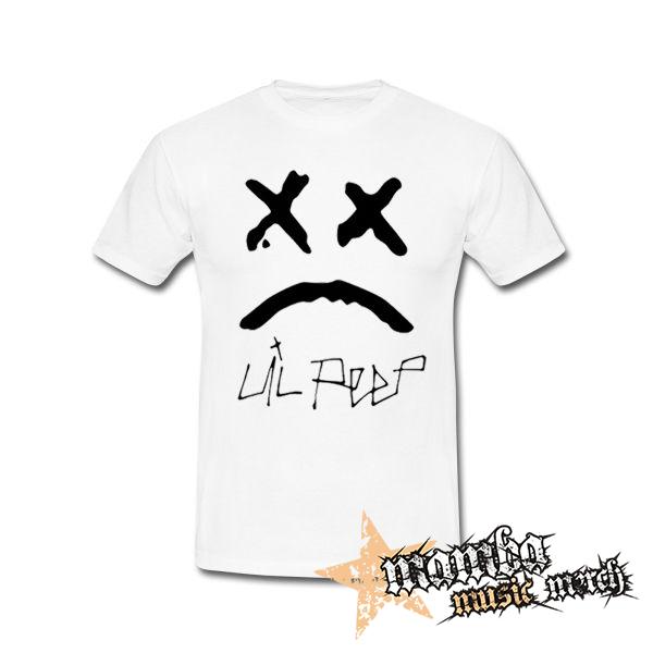 LIL PEEP - Sad Face And Logo - biele detské tričko