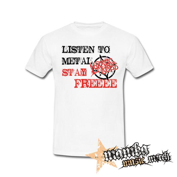LUNATIC GODS - Listen To Metal Stay Free Motive 1 - biele detské tričko