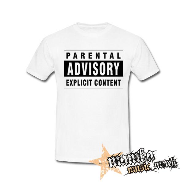 PARENTAL ADVISORY EXPLICIT CONTENT - Logo - biele detské tričko