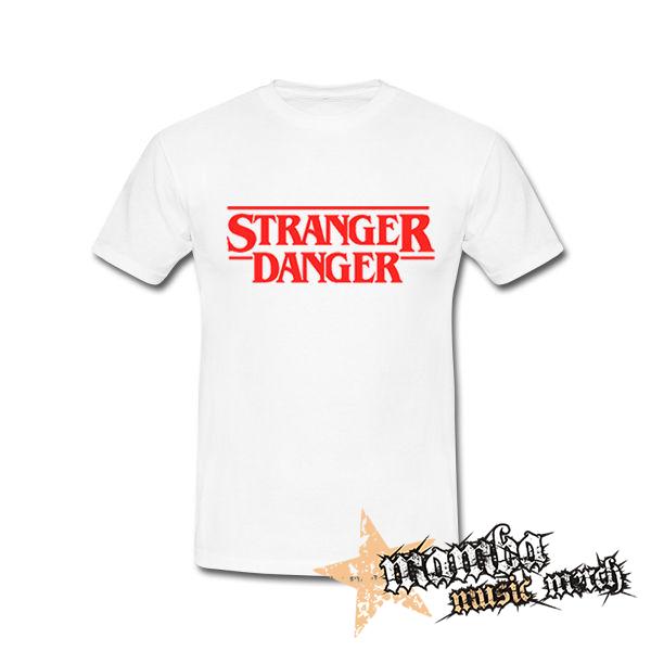 STRANGER DANGER - Red Logo - biele detské tričko