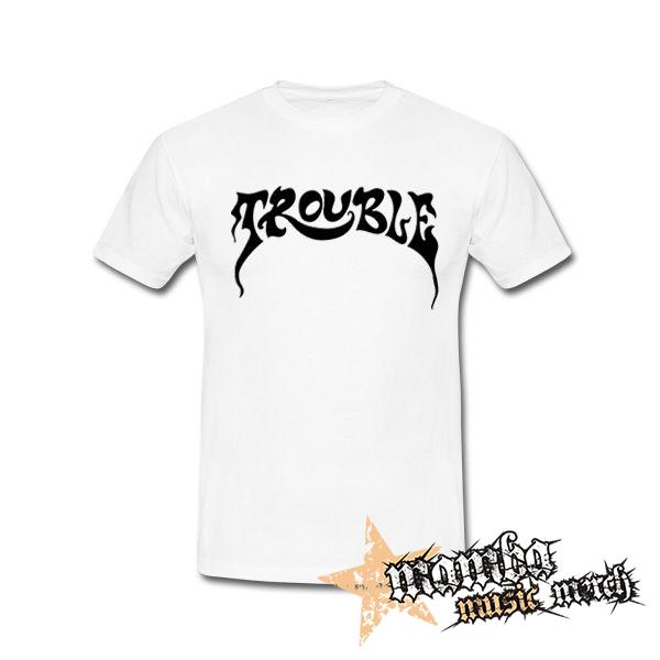 TROUBLE - Logo Hardrock Band - biele detské tričko