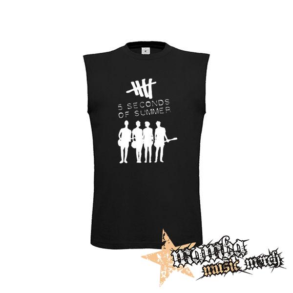 5 SECONDS OF SUMMER - Logo & Band - čierne detské tričko bez rukávov