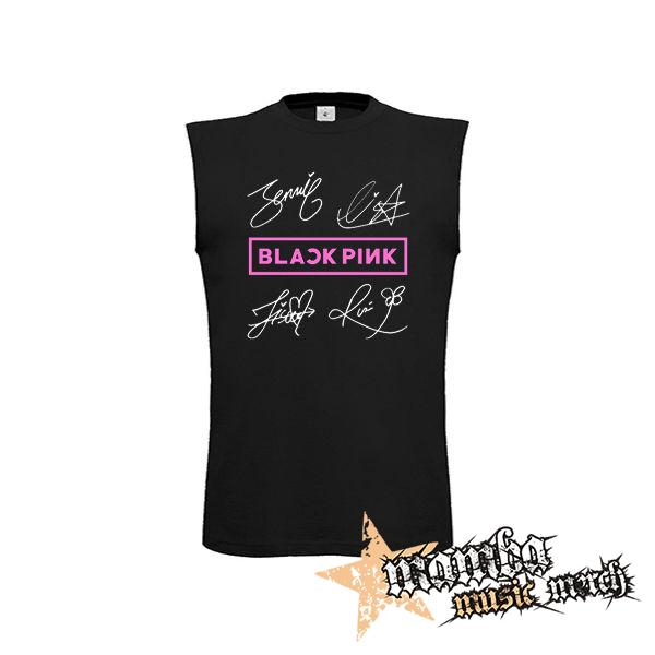 BLACKPINK - Logo & Signature - čierne detské tričko bez rukávov