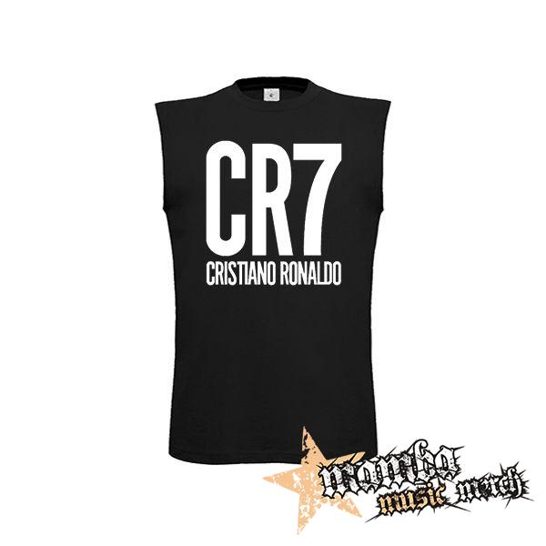 CRISTIANO RONALDO - CR7 Crest - čierne detské tričko bez rukávov