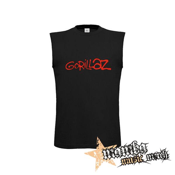 GORILLAZ - Red Logo - čierne detské tričko bez rukávov