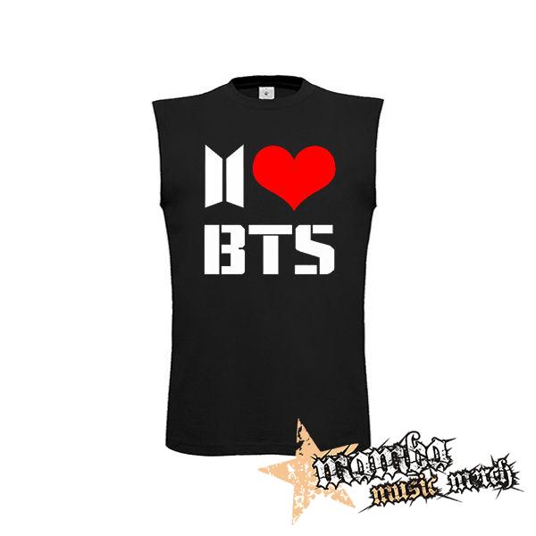 I LOVE BTS - čierne detské tričko bez rukávov