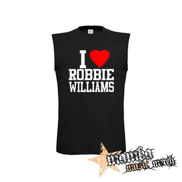 I LOVE ROBBIE WILLIAMS - čierne detské tričko bez rukávov